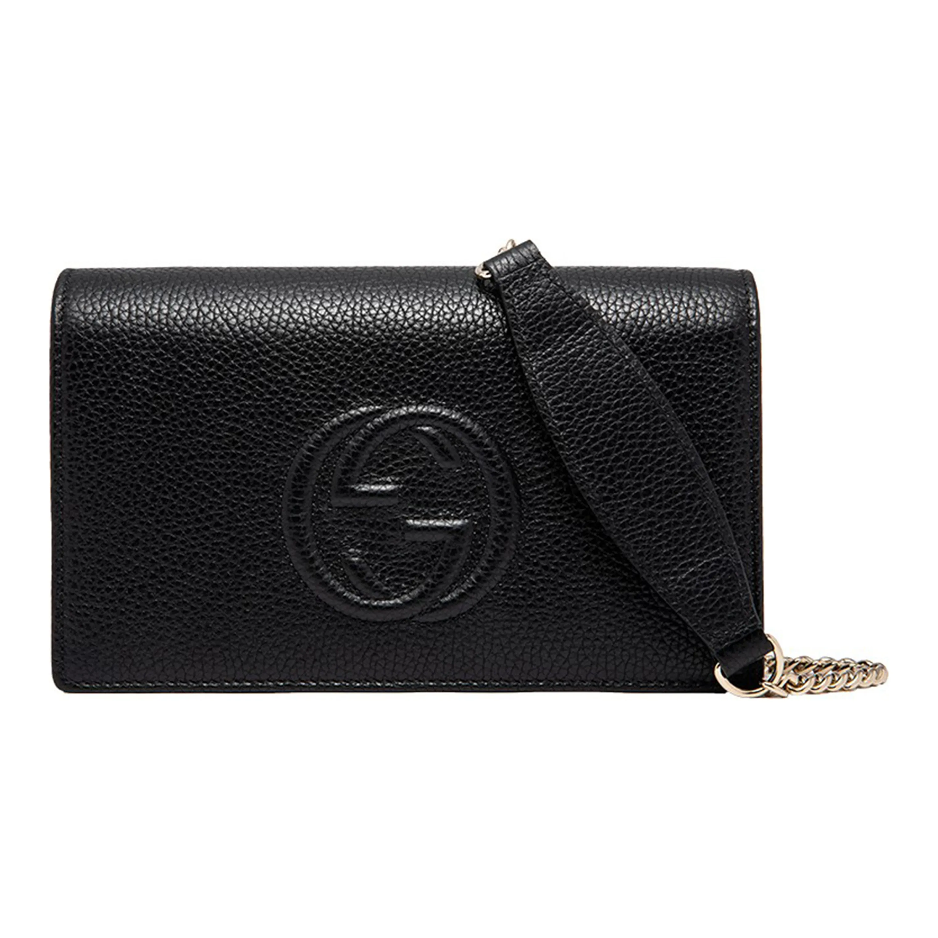 GUCCI Soho Leather Wallets Shoulder Bag Crossbody Bag Women's Black
