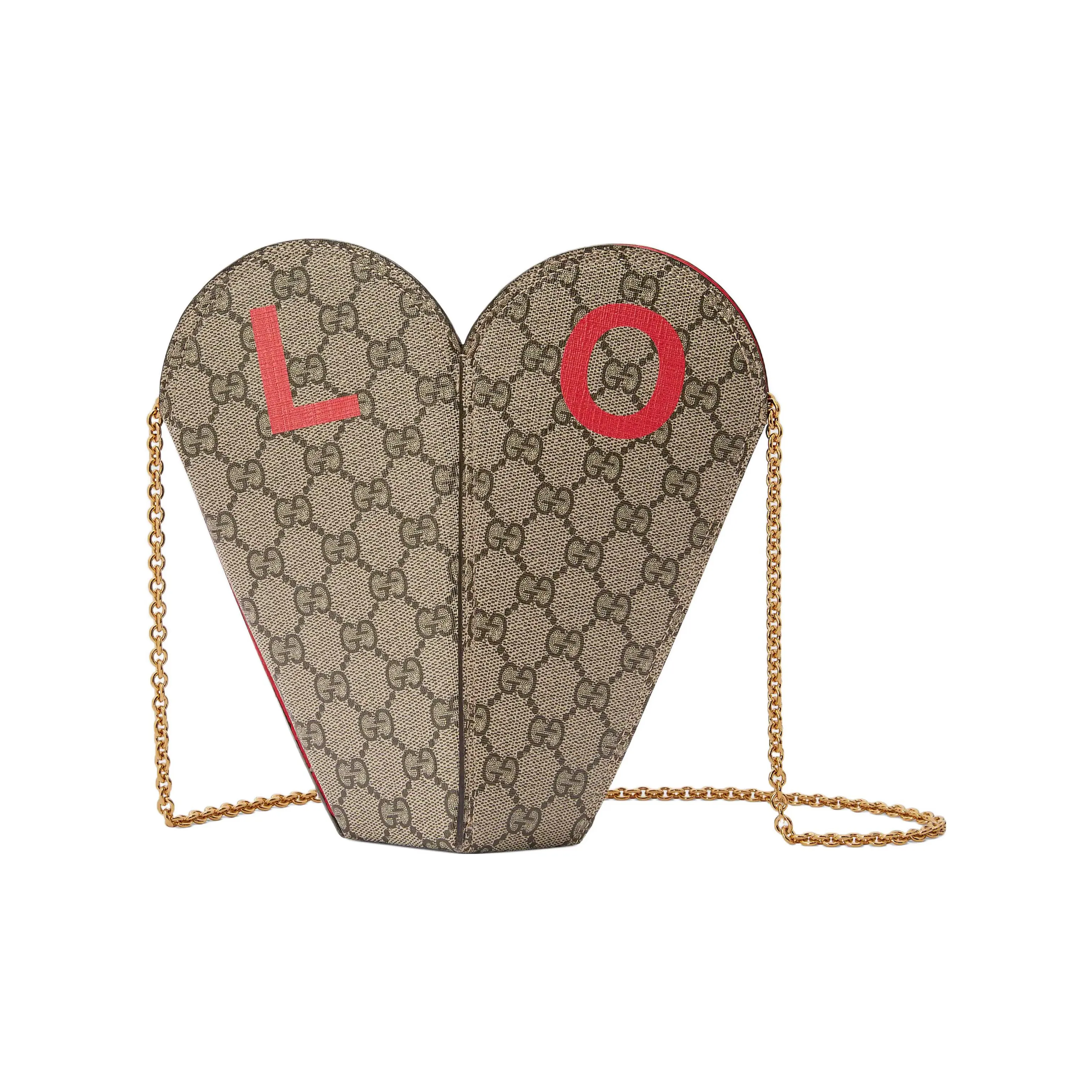 GUCCI Valentine's Day Collection Canvas Handbag, Shoulder Bag Women's