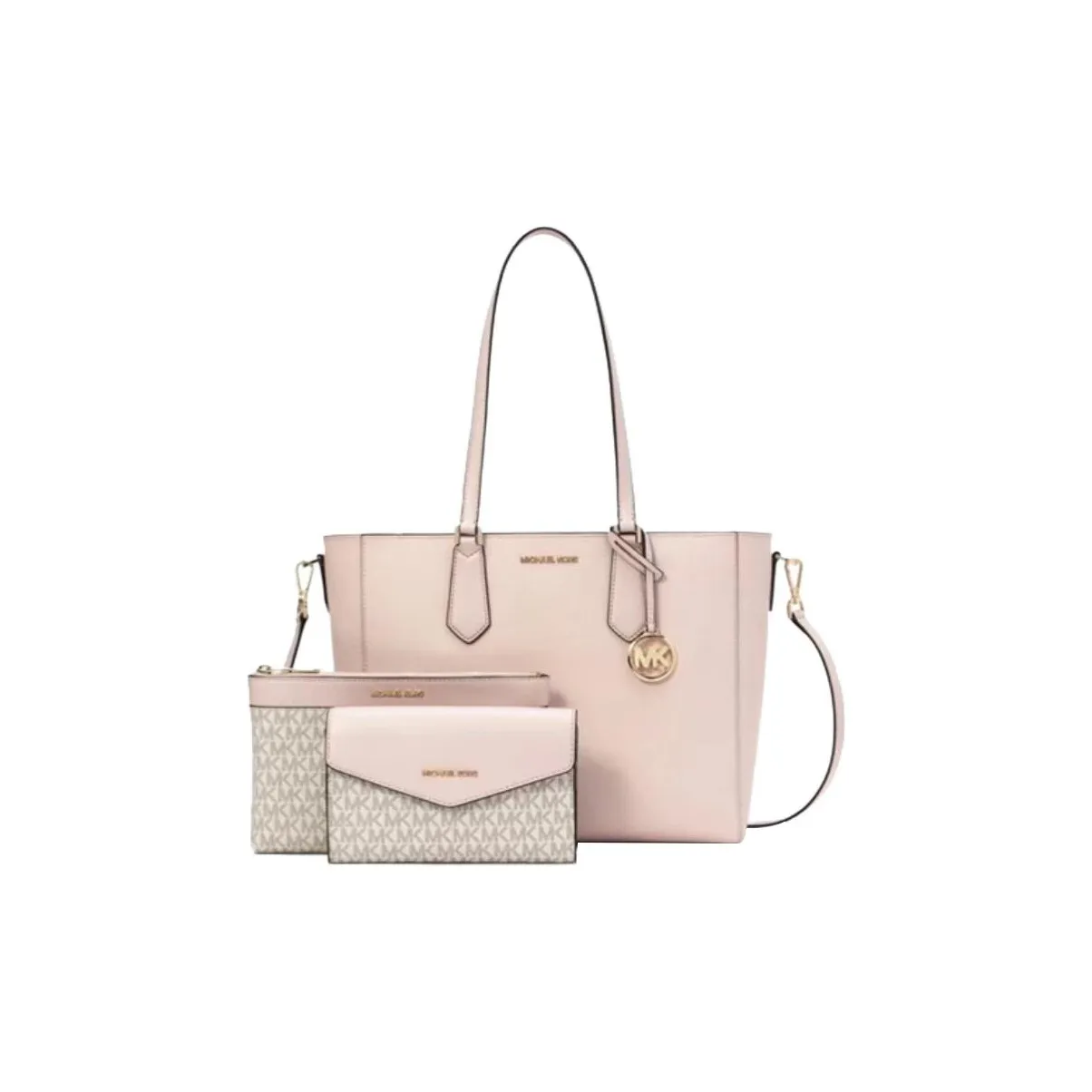 MICHAEL KORS Maisie Leather 3 in 1 Combo Bag Tote Bag Crossbody Handbag Large Size Women's Cherry Blossom Pink