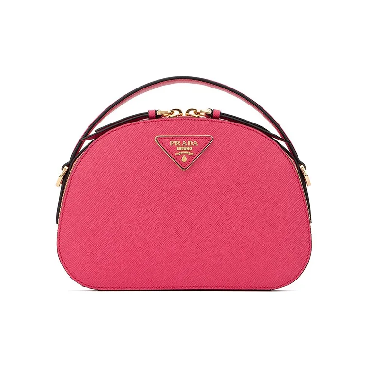 PRADA Saffiano Cow Leather Crossbody Bag Regular Women's Magenta Pink