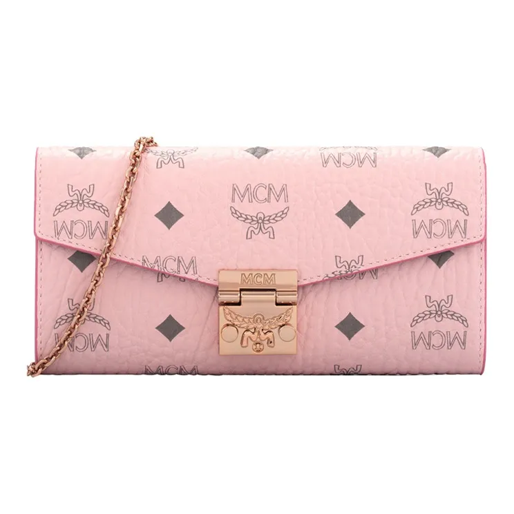 MCM Artificial Leather Envelope Bag, Chain Bag, Shoulder Bag, Crossbody Bag Mini Women's Cherry Blossom Pink