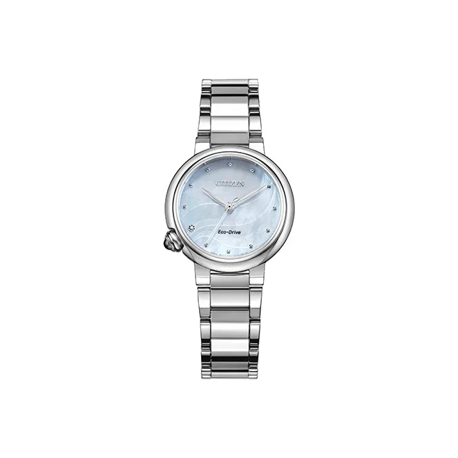 CITIZEN Световой Кварцевый Механизм Женские Экологические Часы Drive Collection 30MM Серебряные