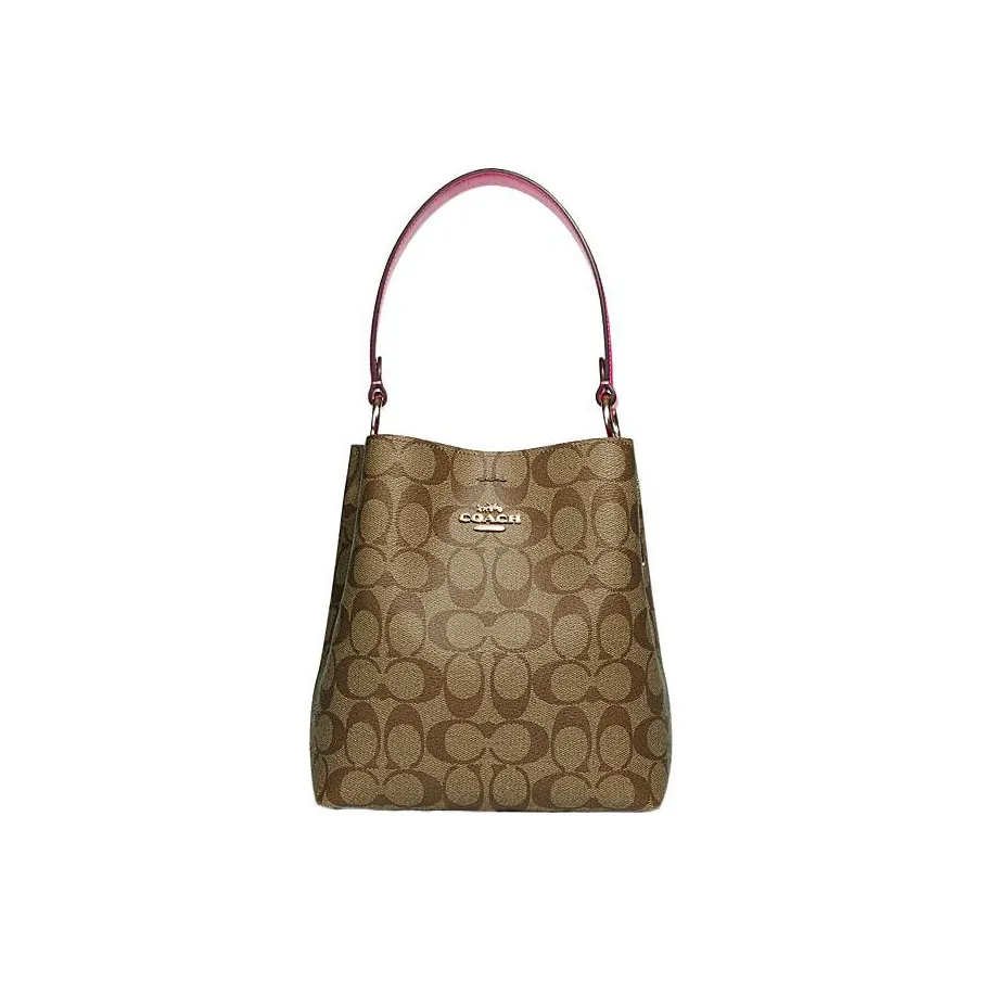 COACH Town Холст и кожа Ведрообразная сумка Сумка через плечо Сумка через плечо Маленькая Женская