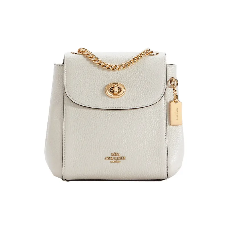 COACH Convertible Кожа Сумка через плечо Рюкзак Большой Женский Мел Белый