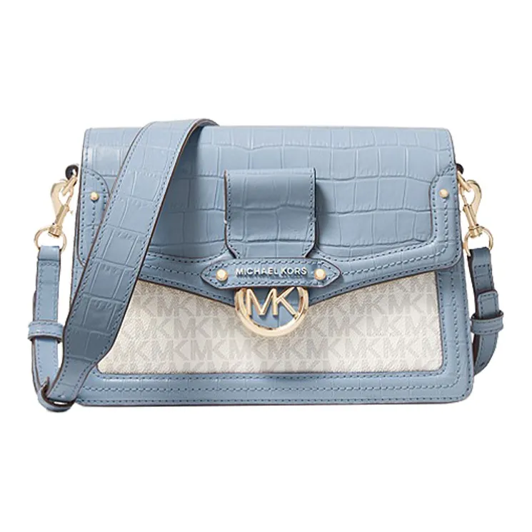 MICHAEL KORS Jessie Leather Wine God Bag Messenger Bag Crossbody Bag Shoulder Bag Medium Size Women's Light Blue