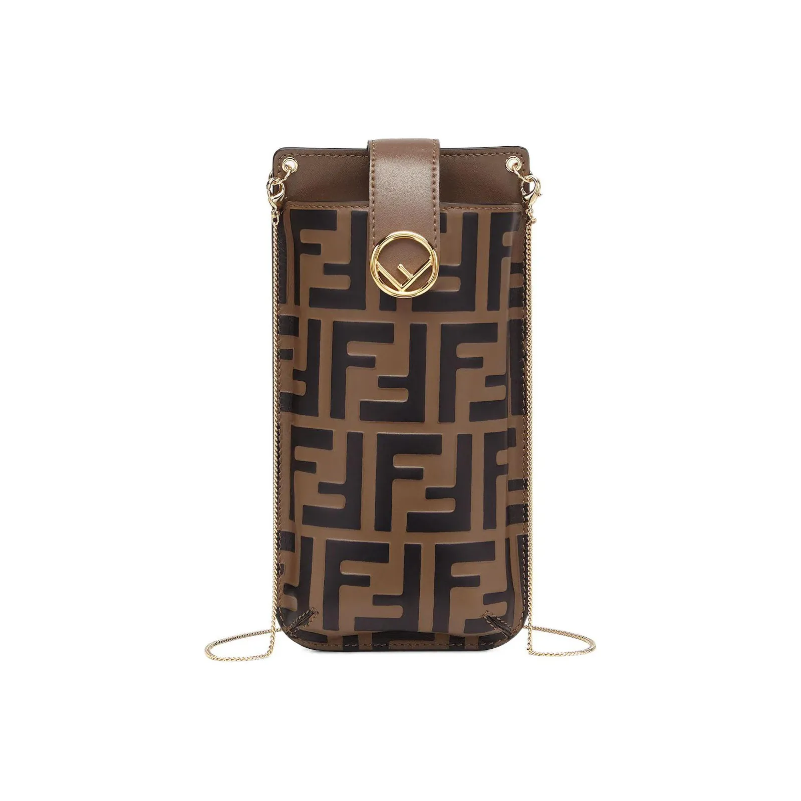 FENDI Кожа Клатч Женский Коричневый