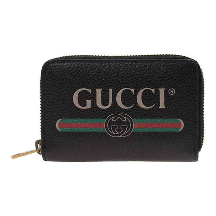 GUCCI Cow Leather Wallet With Coin Purse Unisex Black