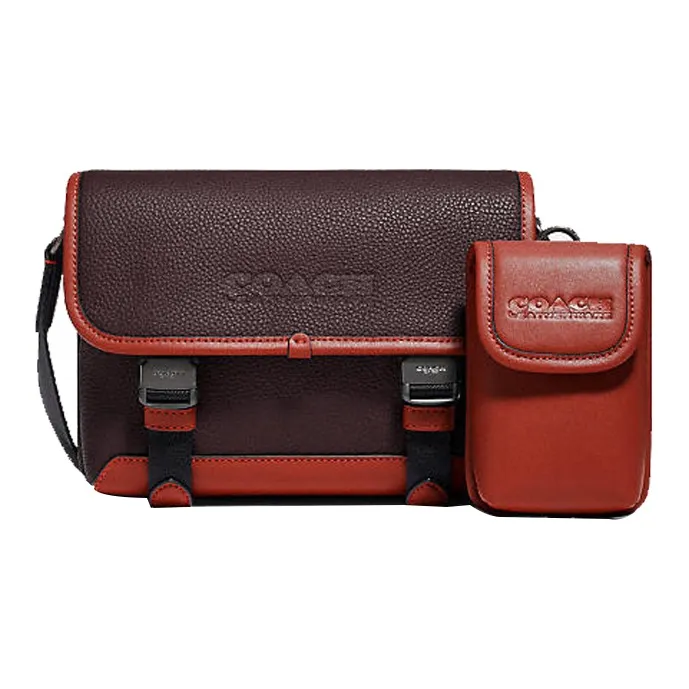 COACH Hybrid Коровья кожа Ручная сумка Сумка через плечо Сумка на плечо Маленькая Мужская Коричневая