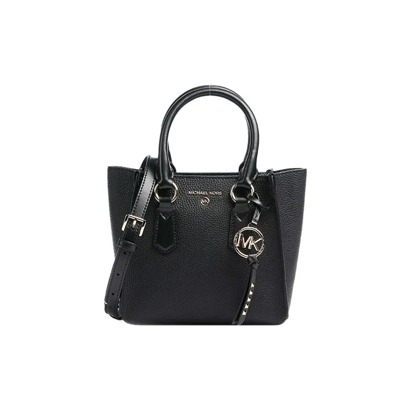 MICHAEL KORS Kris Коровья кожа Портативная сумка через плечо маленькая женская чисто черная