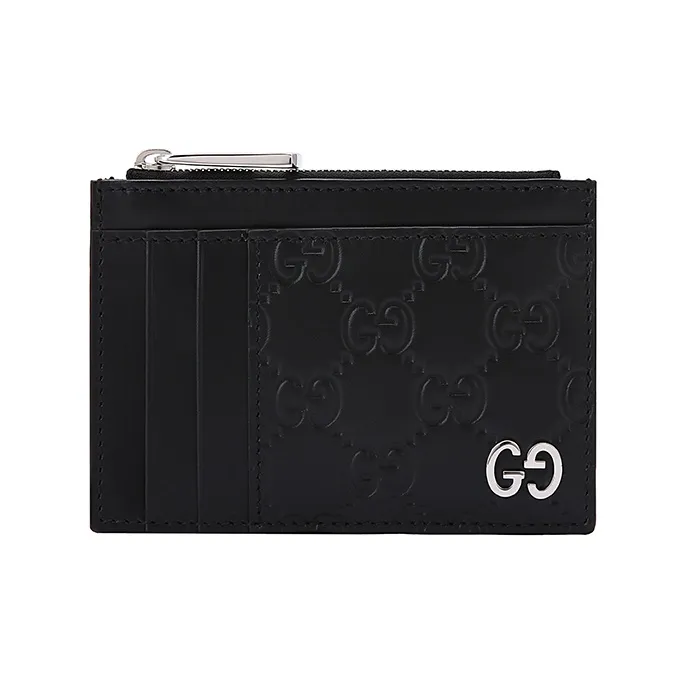 GUCCI Leather, Cow Leather Coin Purse, Card Holder Men's Black