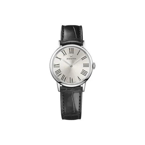 ZENITH Автоматический Механический Movement Женские Элита Часы 33 мм Серебряные