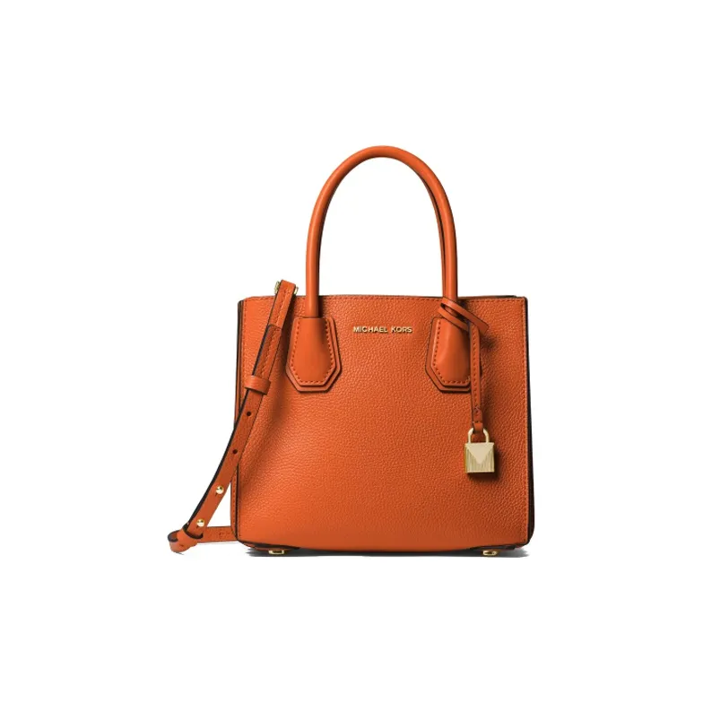 MICHAEL KORS Mercer Leather Trunk Bag Shoulder Bag Crossbody Bag Handbag Small Size Women's Warm Orange