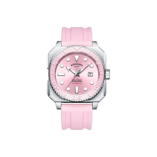 ROMAGO Автоматический Механический Movement Женские Часы из коллекции Deep Dive 46mm*53mm Розовые