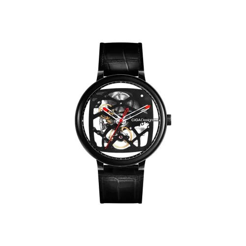 CIGA Design Автоматический Механический Movement Мужские Часы FangYuan 44mm*44mm*13,6mm Черные