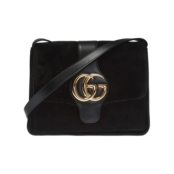 GUCCI Arli Cow Leather Crossbody Bag, Shoulder Bag Medium Size Women's Black
