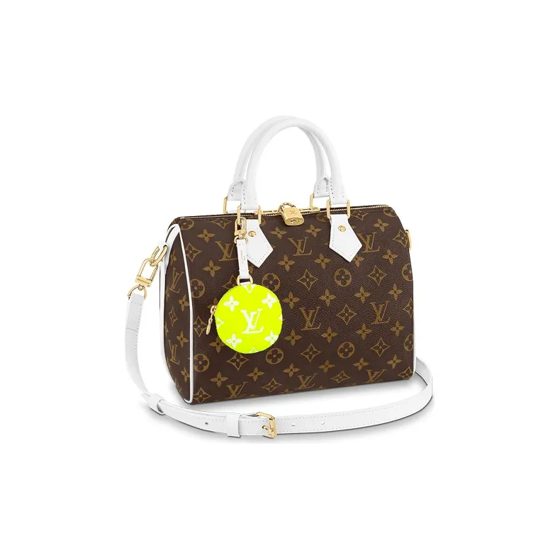 LOUIS VUITTON Speedy Bandouliere 25 White/Brown