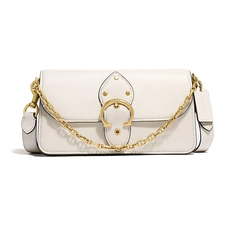 COACH Beat Кожа Сумка с цепочкой Портативная Сумка через плечо Сумка на плечо Женская Белая