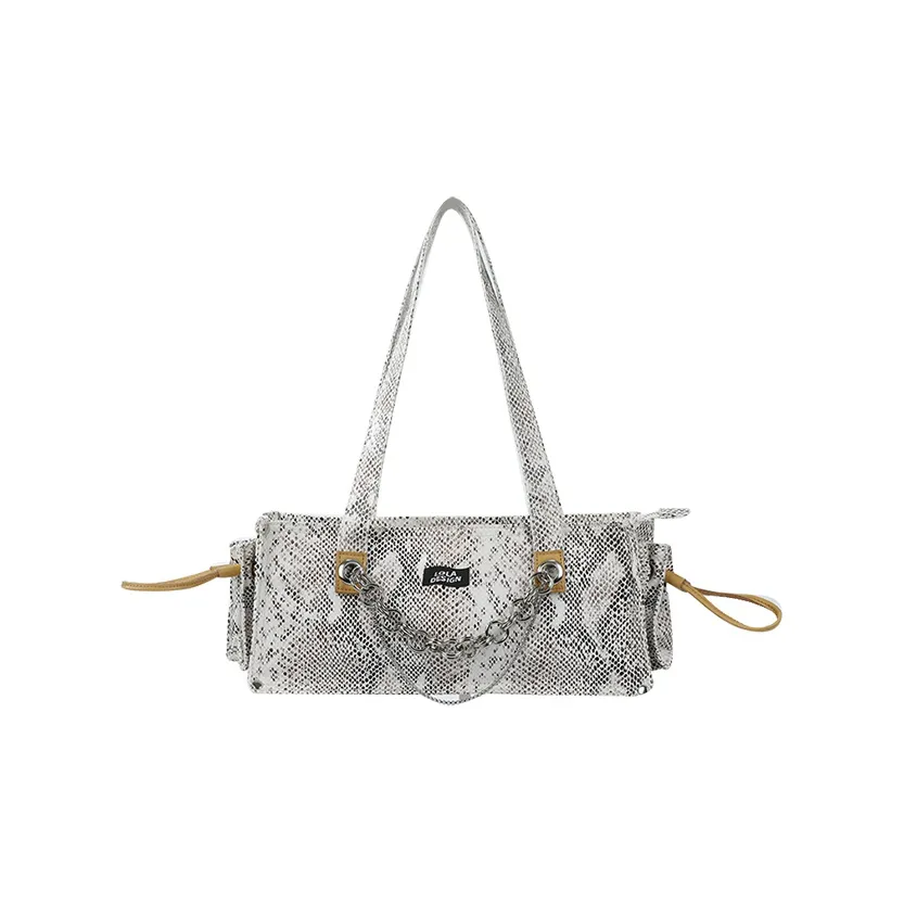 LOLA DESIGN PU Underarm Shoulder Bag Unisex Gray