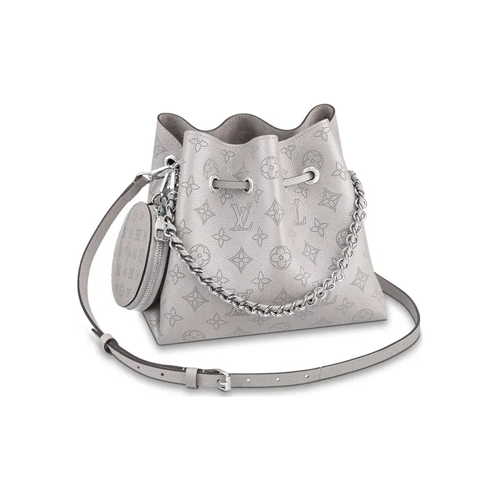 LOUIS VUITTON Bella Stamped Cow Leather Bucket Bags Shoulder Bag Crossbody Bag Handbag Women's Mouse Gray