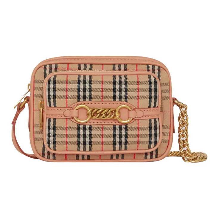 Burberry Leather Camera Bag, Messenger Bag, Shoulder Bag, Crossbody Bag Regular Women's Pink