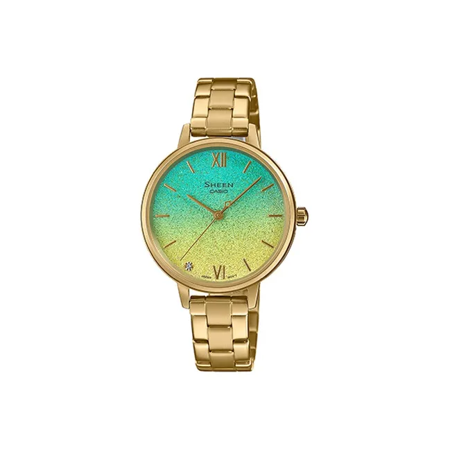 CASIO Кварцевый Movement Женские SHEEN Часы 31мм*34мм*8мм Желтые