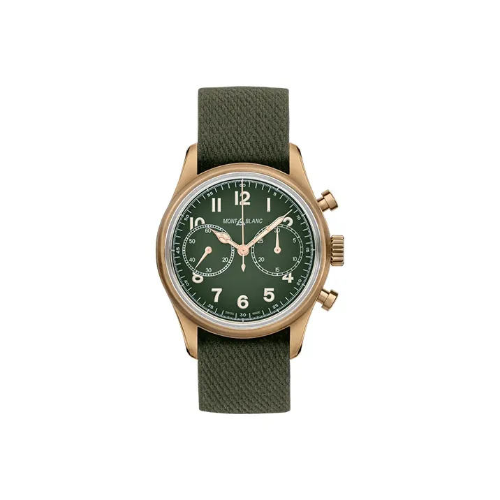 MONTBLANC Automatic Mechanical Movement Men's Watches Watch 42mm Green Dial Copper Watch Case Fabric Strap