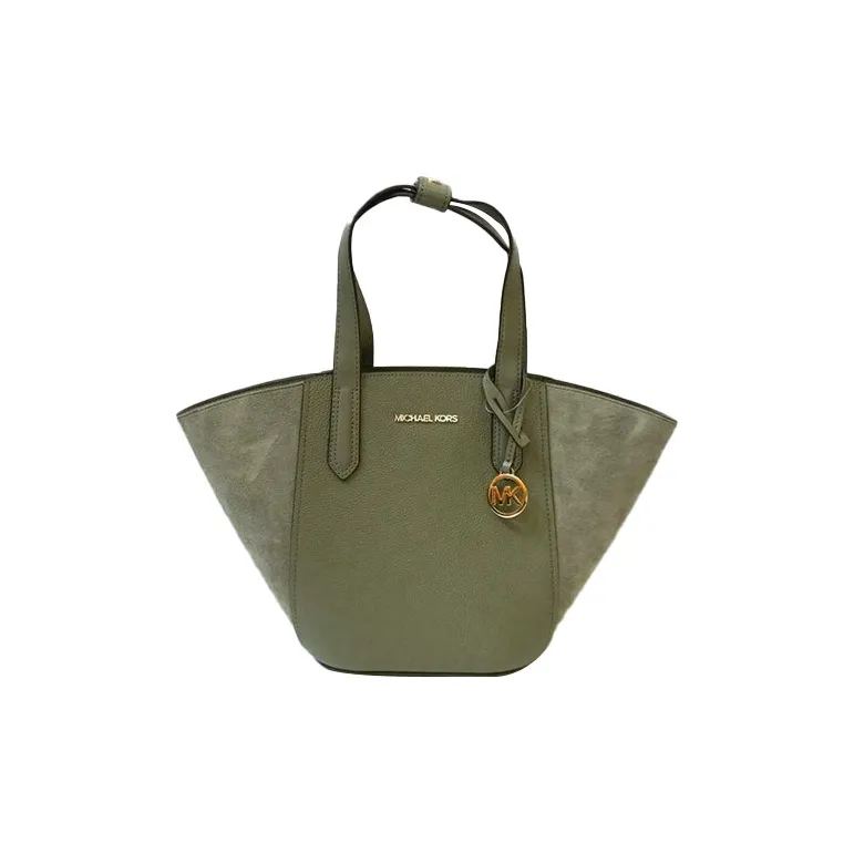 MICHAEL KORS Portia Leather Suede Tote Bag, Shopping Bag, Tote, Shoulder Bag Trumpets Women's Green