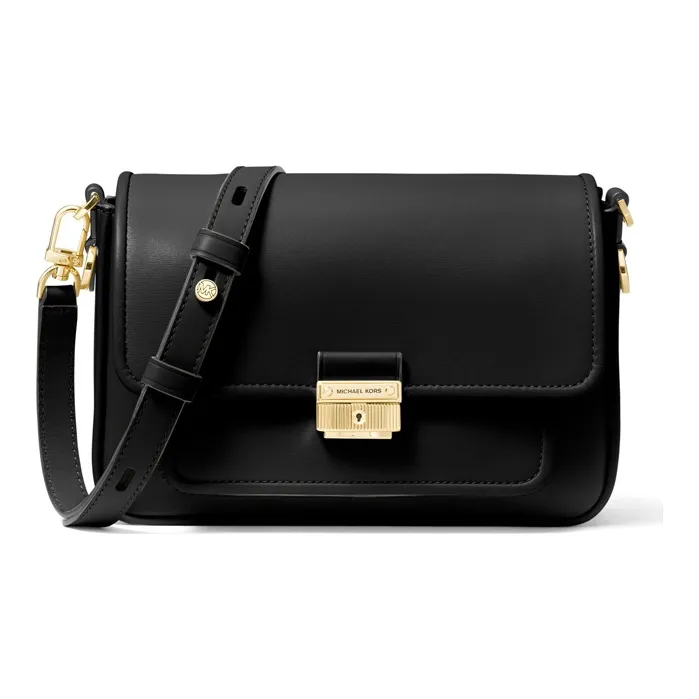 MICHAEL KORS Bradshaw Cow Leather Crossbody Bags Medium Size Women's Black