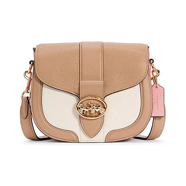 COACH Georgie Leather into Bag Shoulder Bag Handbag Shoulder Bag Crossbody Bag Small Size Women's White Brown
