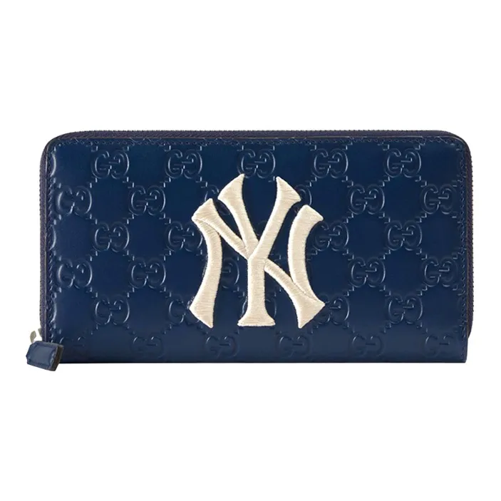 GUCCI Leather Wallet Regular Unisex Blue
