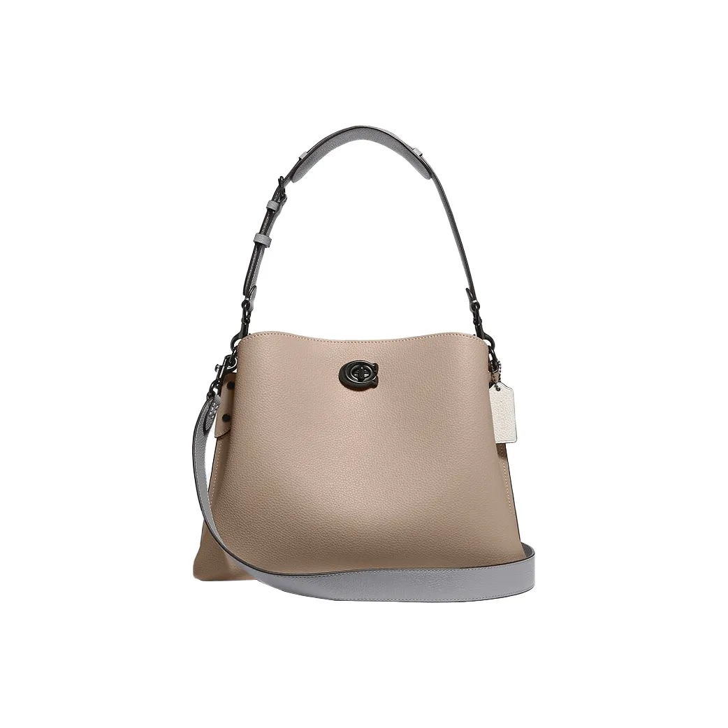 COACH Willow Кожа Ведрообразная Сумка Сумка через плечо Сумка Большая Женская Светло-Коричневая