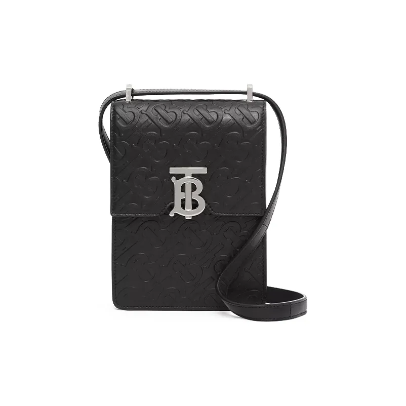 Burberry Robin Cow Leather Crossbody Bag, Cell Phone Pouch, Shoulder Bag Women's Black