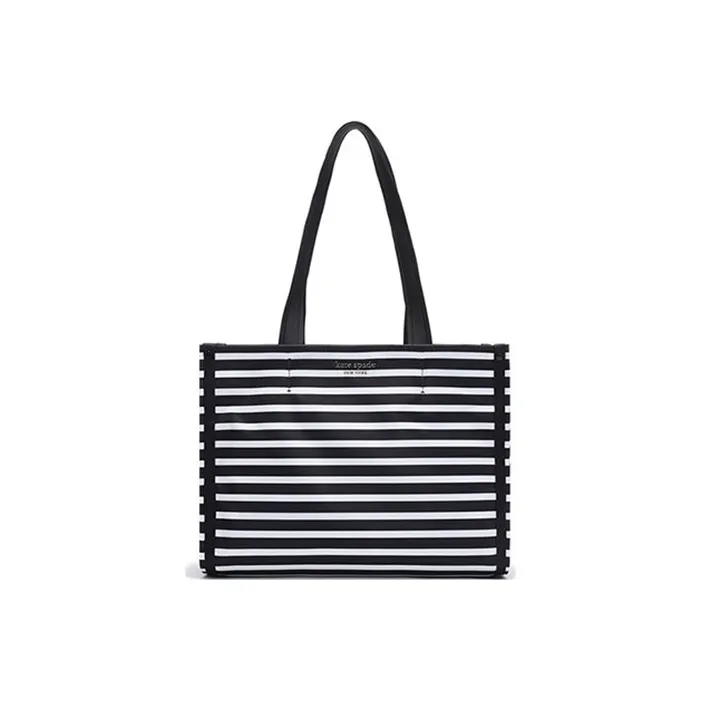 Kate Spade Fabric Tote Bag, Shopping Bag, Handbag, Shoulder Bag Women's Black White Stripes