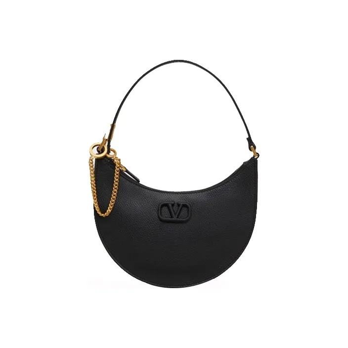 Valentino Vlogo Grained Calfskin HOBO Bag Shoulder Bags Handbags Mini Women's Black