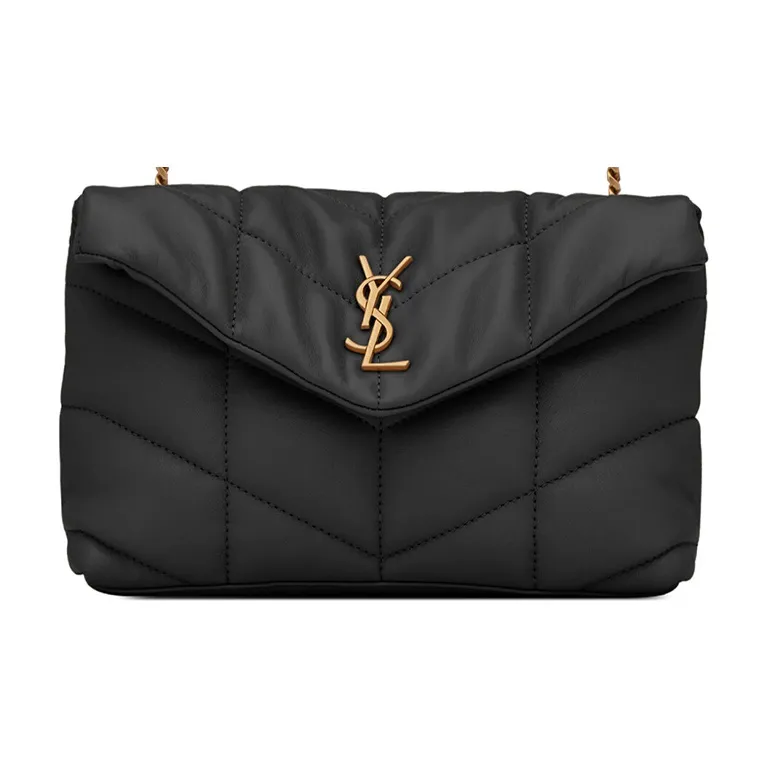 SAINT LAURENT LOULOUPUFFER Sheepskin Cloud Bag, Pillow Bag, Crossbody Bag, Shoulder Bag Women's Black
