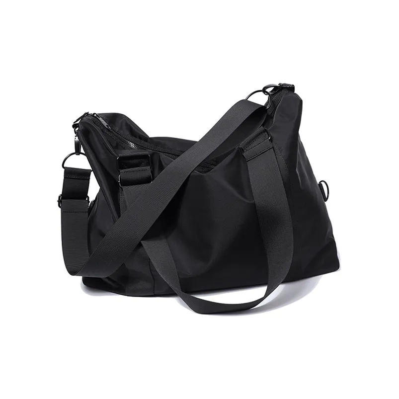 VAOPER Nylon Fabric Gym Bag, Travel Bag, Shoulder Bag, Crossbody Bag Regular Men's Black