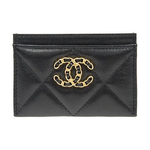 CHANEL 19 Card Holder Black AP1167