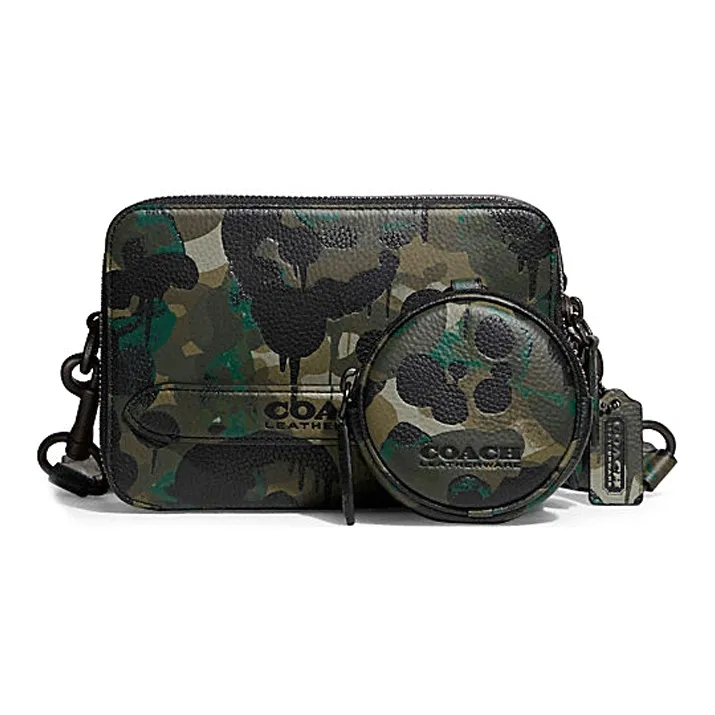 COACH Charter Leather Shoulder Bag, Crossbody Bag Trumpets Men's Camouflage