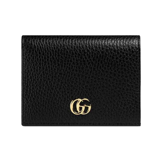 GUCCI GG Marmont Кожа Кошелек Держатель для карт Женский Черный