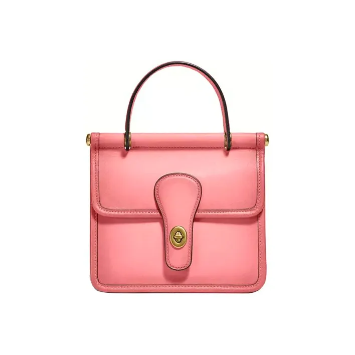 COACH Willis Leather Crossbody Bag Shoulder Bag Crossbody Bag Small Size Women's Vintage Distressed Cherry Blossom Pink