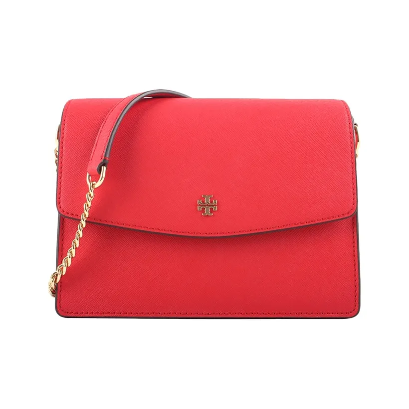 TORY BURCH Cow Leather Trunk Bag, Shoulder Bag, Crossbody Bag Women's Red