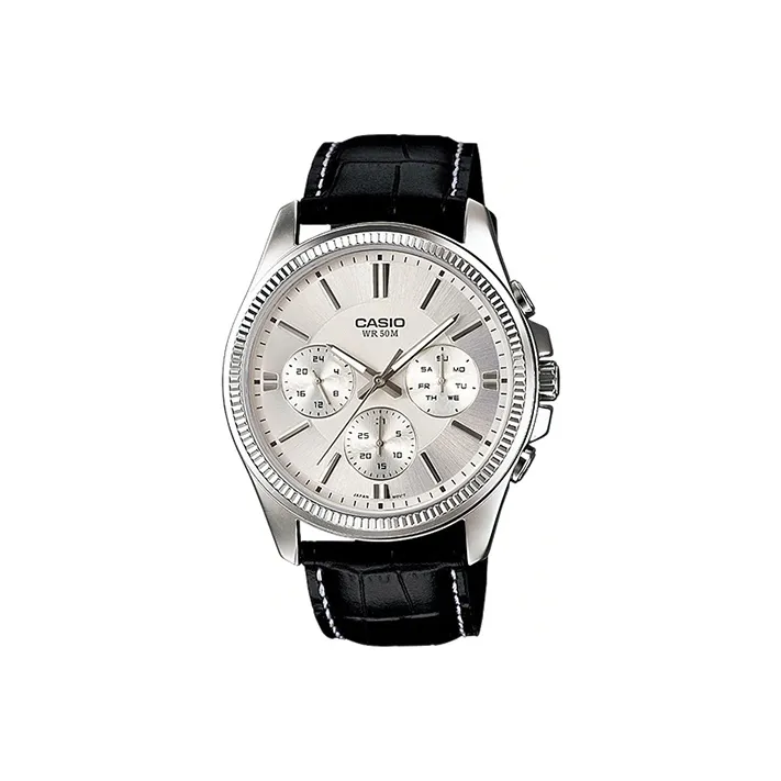 CASIO Standard Series Кварцевый механизм Кожаный ремешок Часы Мужские Белый циферблат