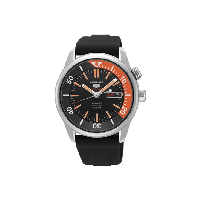 SEIKO Automatic Mechanical Movement Stainless Steel Watchband Watch Men's Watches Black Dial