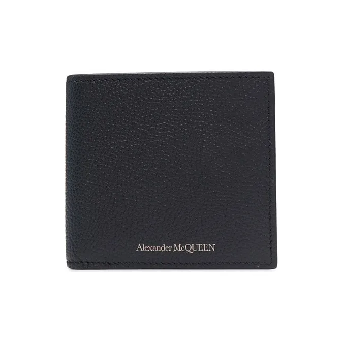 Alexander McQueen Leather Bifold Wallet Men's Black