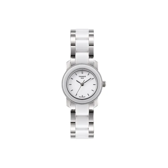 TISSOT T LADY Series Ceramic Art Collection Кварцевый механизм Женские часы 28 мм Белый циферблат Керамика Корпус часов