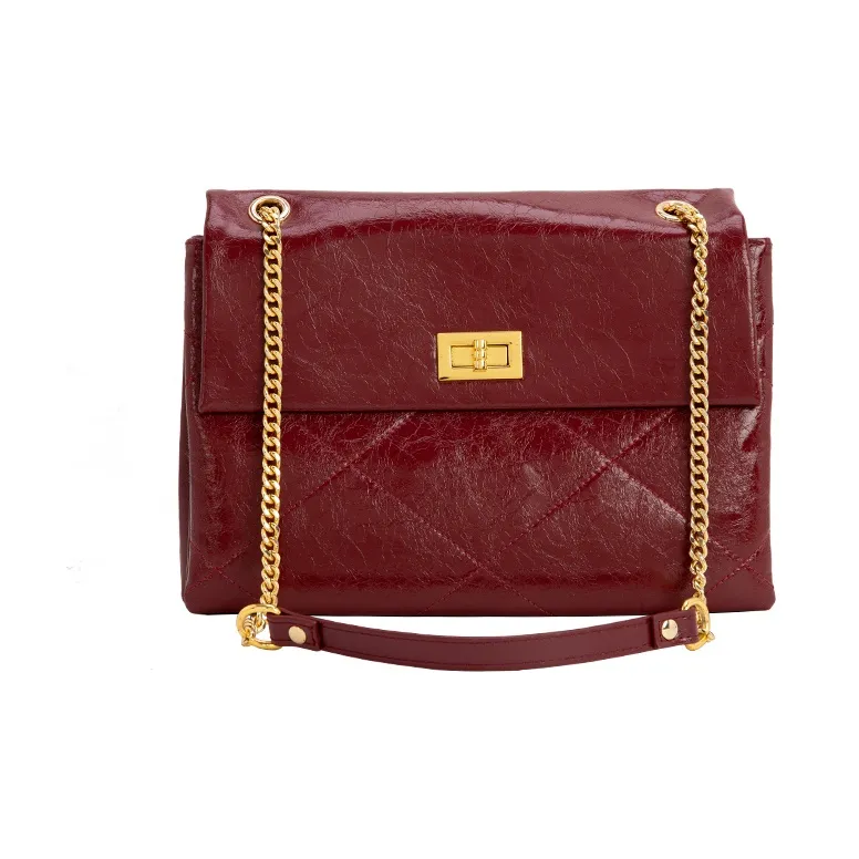 VENOF Cow Leather Mom Bag Bride Wedding Bag Envelope Bag Shoulder Bag Medium Size Women's Burgundy