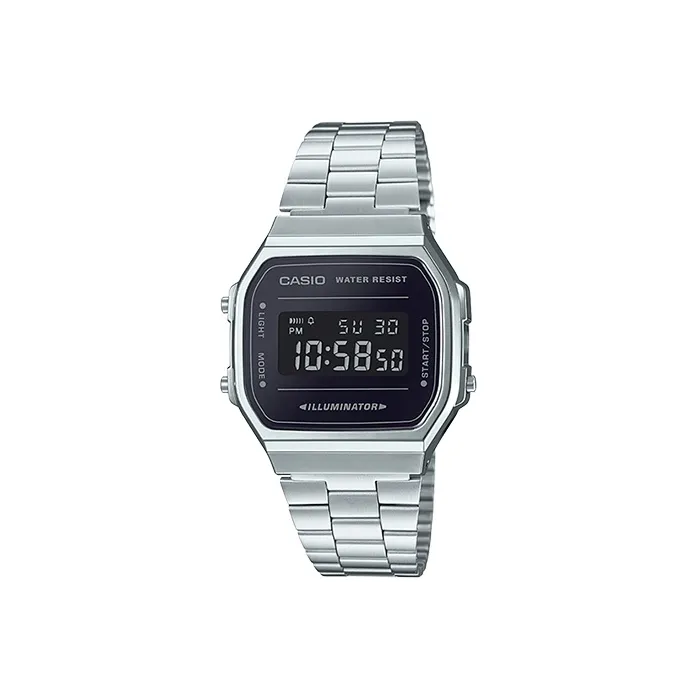 CASIO Vintage Collection A168 Кварцевый механизм нержавеющий стальной ремешок унисекс черный циферблат