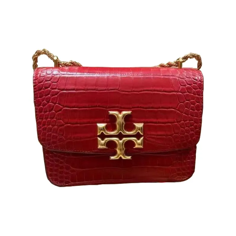 TORY BURCH Eleanor Crocodile Leather With Cow Leather Shoulder Bag, Crossbody Bag Women's Red