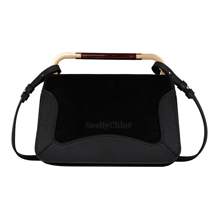 See By Chloe Cow Leather One Shoulder Handbags Women's Black