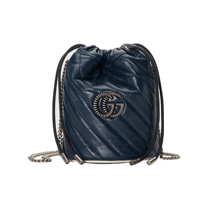 GUCCI GG Marmont Quilted Leather Bucket Bag, Shoulder Bag, Crossbody Bag Mini Women's